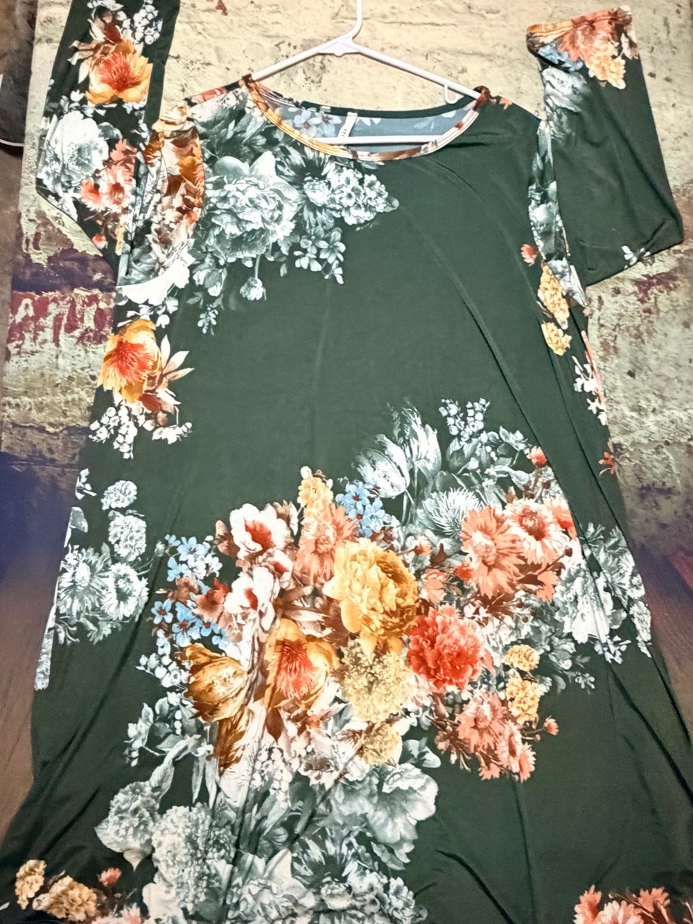 Bellamie Olive Green Floral Long Sleeve Tunic